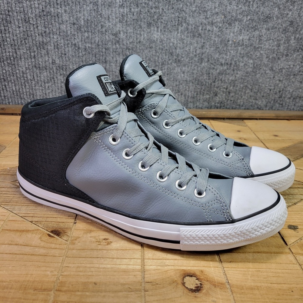 Converse Chuck Taylor All Star High Street Black Gray Leather Mens 12-12.5